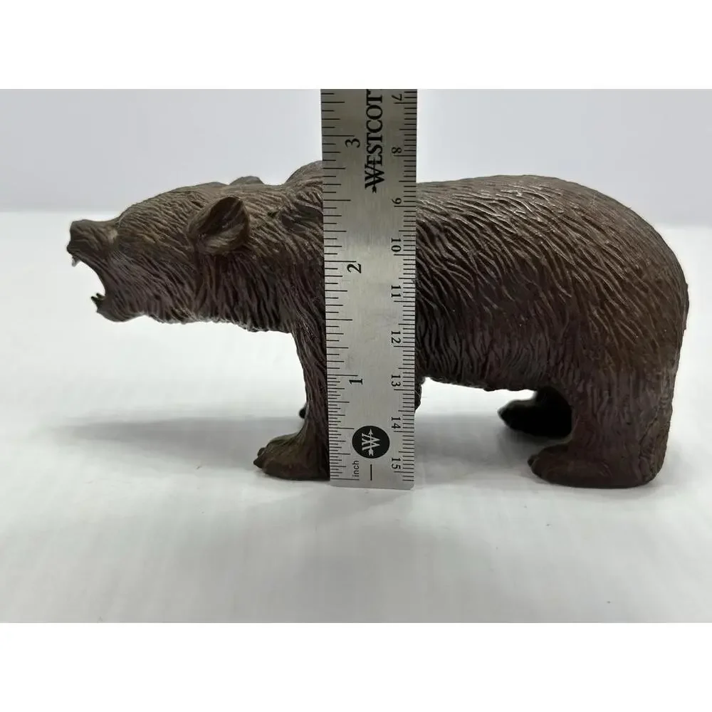 Vintage Brown Grizzly Bear Open Mouth PVC Figure‎ AAA 6